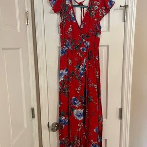 Floral Red Maxi Dress